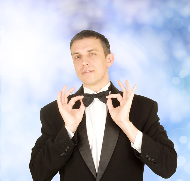Portrait the man in a classical tuxedo.Christmas and New Year - Foto, Bild
