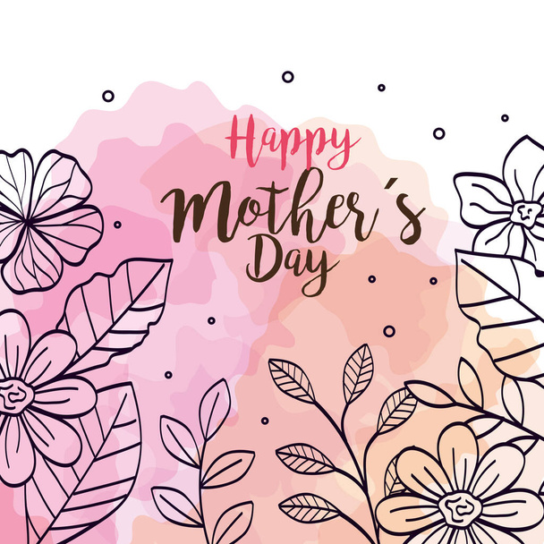 carta di giorno della mamma felice con decorazione di fiori
 - Vettoriali, immagini