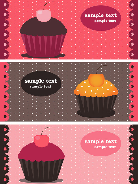 Cupcake banners - Διάνυσμα, εικόνα