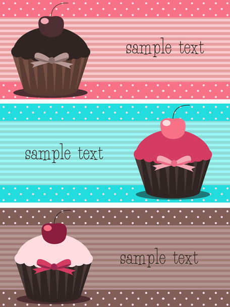 Cupcake banners - Vector, afbeelding