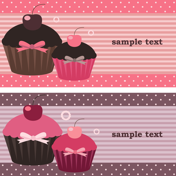 Cupcake banners - Vector, Image