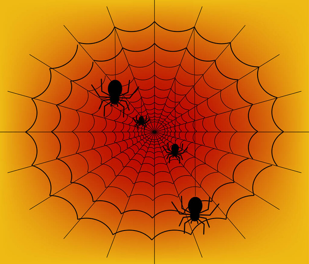 Aranha entregando rede preta
 - Vetor, Imagem
