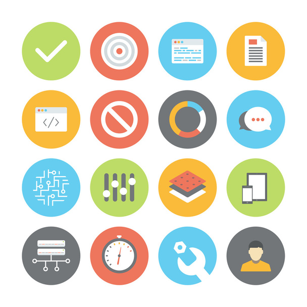 Web and UI flat icons set - Vector, Imagen