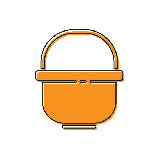Orange Icône camping pot isolé sur fond blanc. Faire bouillir ou ragoût symbole de la nourriture. Illustration vectorielle
 - Vecteur, image