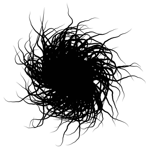Ronde shaggy wad - vector illustratie - Vector, afbeelding