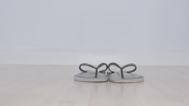 close-up slippers on toes - Footage, Video