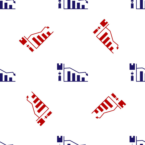 Синьо-червона інфографічна іконка екології ізольовано безшовний візерунок на білому тлі. Векторна ілюстрація
 - Вектор, зображення