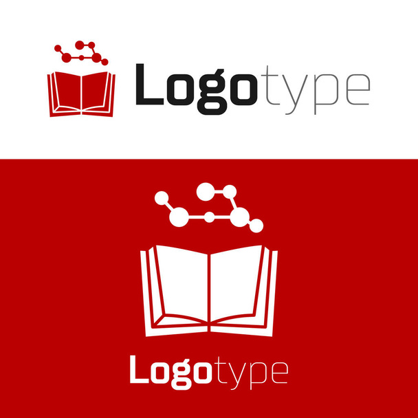 Иконка Красной Открытой Книги выделена на белом фоне. Элемент шаблона логотипа. Векторная миграция
 - Вектор,изображение