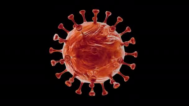 Seamless 3d illustration viral cell infection causing chronic disease. Pneumonia viruses, influenza virus H1N1, SARS, Flu, cell infect organism, aids. Microscopic floating loop influenza virus cell - Footage, Video