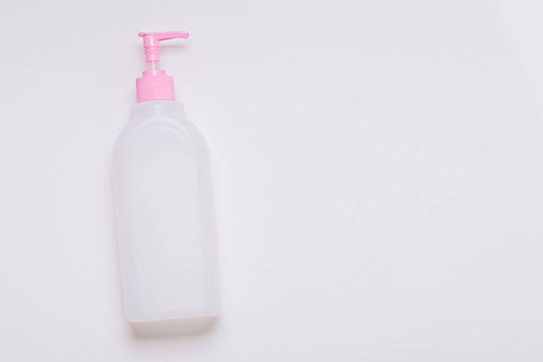 top view sanitizer dispenser on white background for label - Zdjęcie, obraz