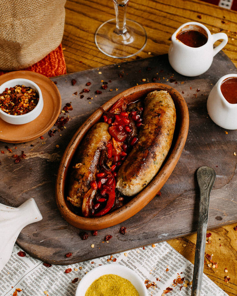 georgian sausage on the table - Fotoğraf, Görsel
