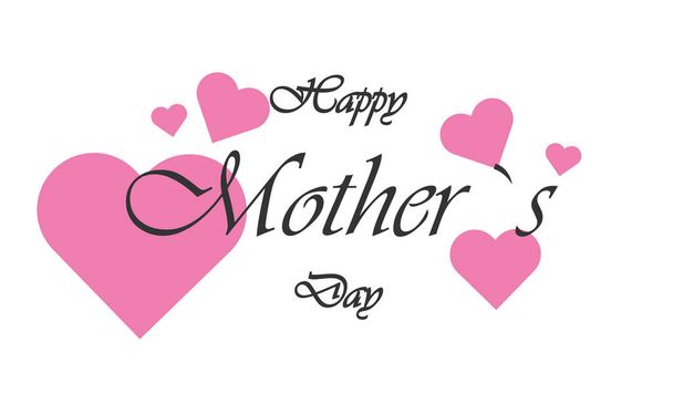 Pink hearts for happy mothers day, vector art illustration. - Vecteur, image