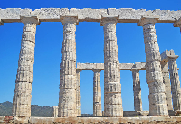 le temple de Poséidon au cap Sounion Attica Grèce - Photo, image