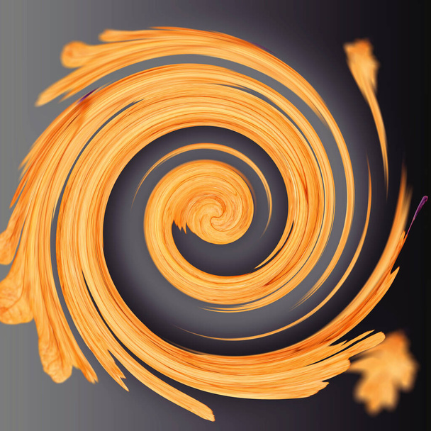 abstract orange spiral for backgrounds and wallpapers on black - Photo, Image
