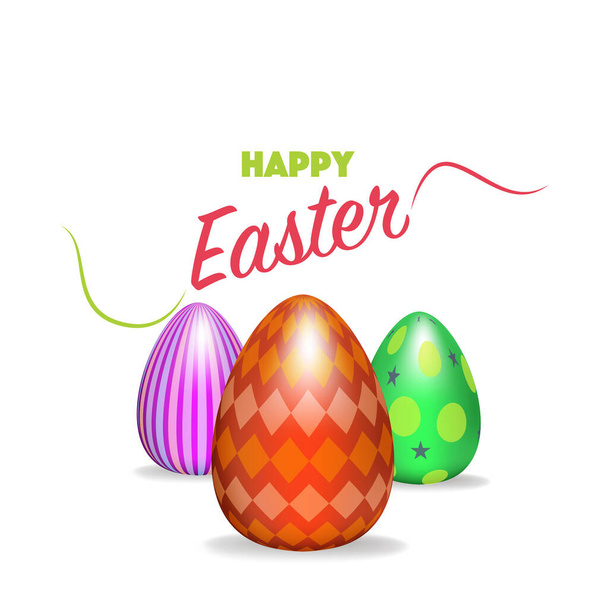 happy easter, typography, vector illustration. - Vector, Image