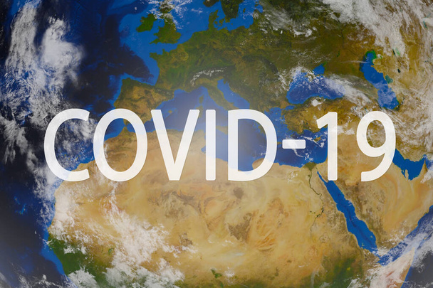 Παγκόσμιος χάρτης επιβεβαιωμένων κρουσμάτων Coronavirus 2019-nCov. Πλανήτης Γη σφαίρα με εικόνα της coronavirus COVID-19 μολυσμένες χώρες. COVID 19 και έννοια του παγκόσμιου πανδημικού κινδύνου - Φωτογραφία, εικόνα