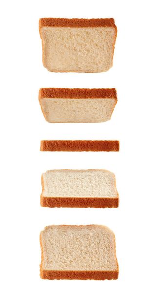 白い背景に隔離された活性化サンドイッチのためのトーストパン - 写真・画像