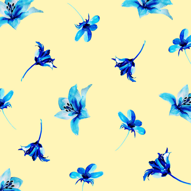 Bezešvé květinové béžové akvarel pozadí s jarní vibrací - Vektor, obrázek