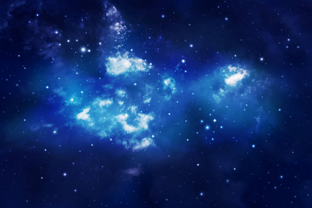 Χώρος του νυχτερινού ουρανού με σύννεφα και αστέρια - Φωτογραφία, εικόνα