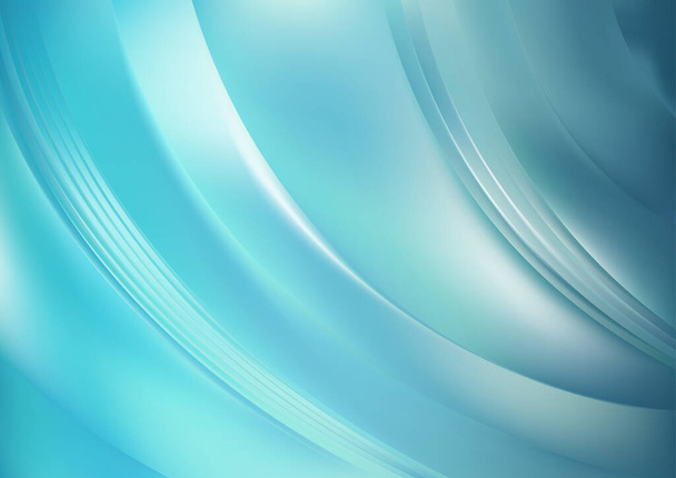 Blue Turquoise Fractal Background Vector Illustration Design - Vector, Image