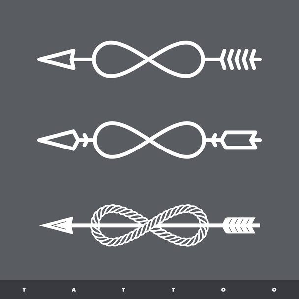 Ensemble vectoriel tatouage flèches infinité
 - Vecteur, image