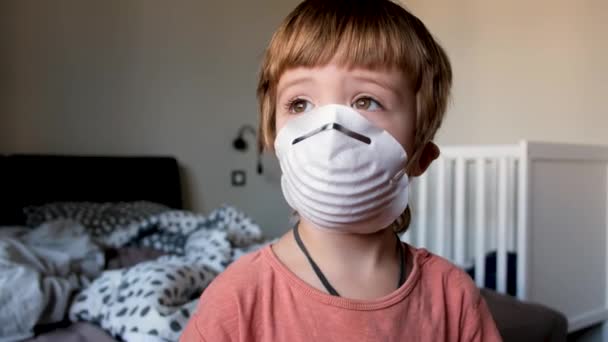 Masked child quarantine - Footage, Video