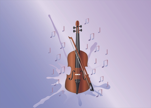 Violin and notes - Vector, Image