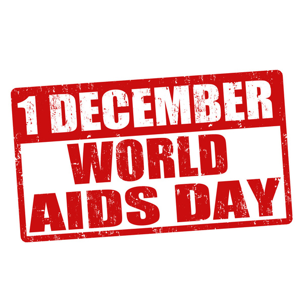 wereld aids stempel - Vector, afbeelding