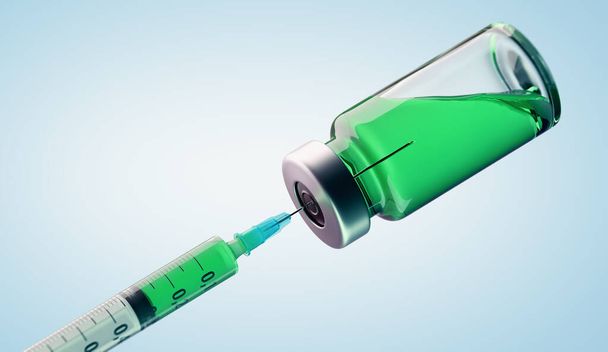 Εικόνα έννοιας εμβολιασμού με το εμβόλιο Coronavirus Covid-19 SARS-CoV-2. - Φωτογραφία, εικόνα