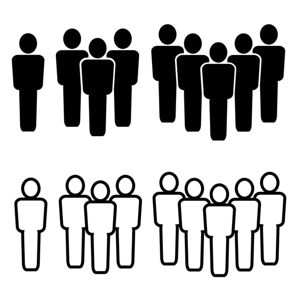grupo de personas siluetas - Vector, Imagen