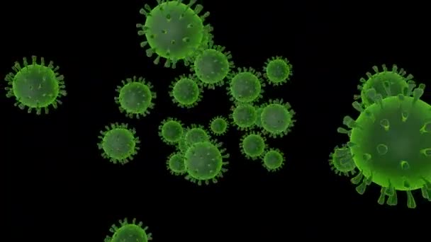 Siyah arkaplandaki virüsler - 3d canlandırma - Video, Çekim