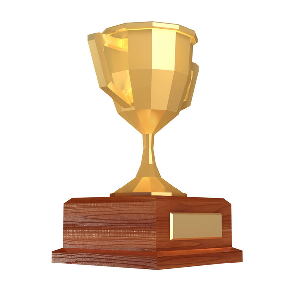 Vainqueur trophée or basse poly tasse
. - Photo, image