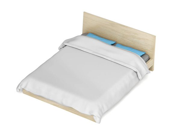 白を基調とした快適なベッド - 写真・画像