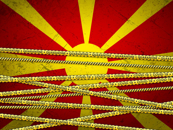 North Macedonia in quarantine textured background. Vector illustration. - Vector, Image
