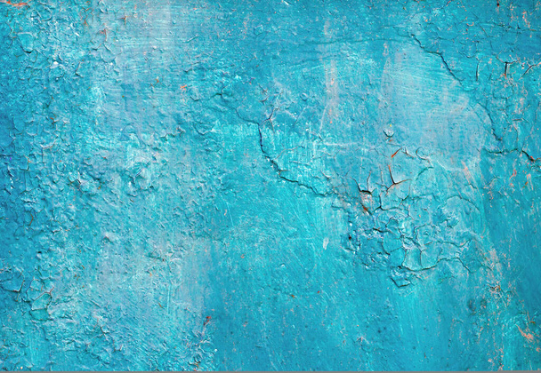 Blue grunge surface, background. old cracked texture. - Фото, зображення