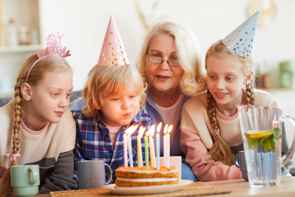 Birthday party with grandmother - Foto, imagen
