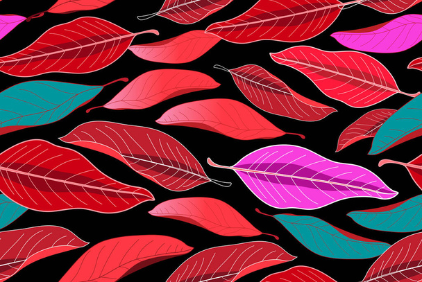 Autumn seamless pattern with red leaves - Vektor, kép