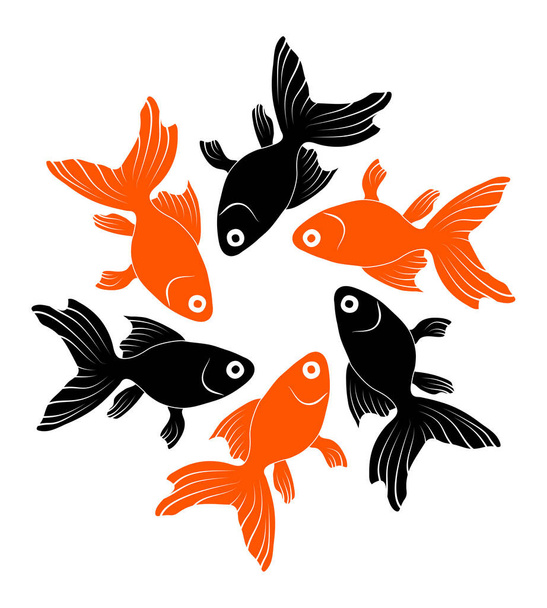 Goldfish - vector outline illustration  - Vector, Image