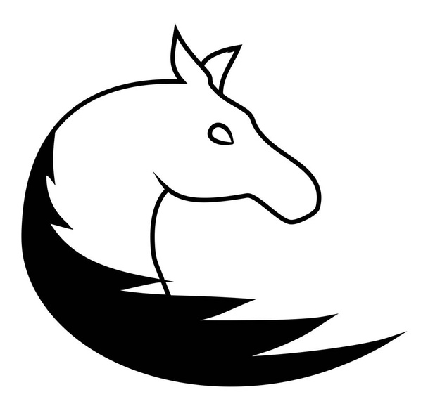 Ló stilizált fej - vektor illusztráció  - Vektor, kép