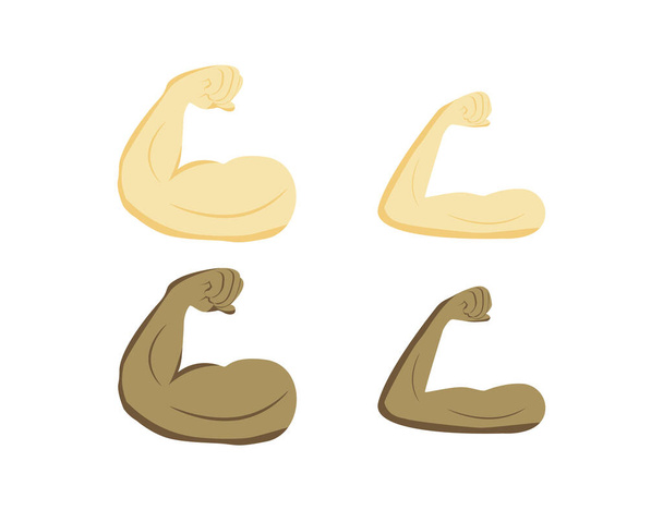 Esnek pazı rengi simgesi. Güçlü emoji. Kas gücü. Vücut geliştirme, egzersiz. Erkek kolu, ön kol. İzole vektör illüstrasyonu - Vektör, Görsel
