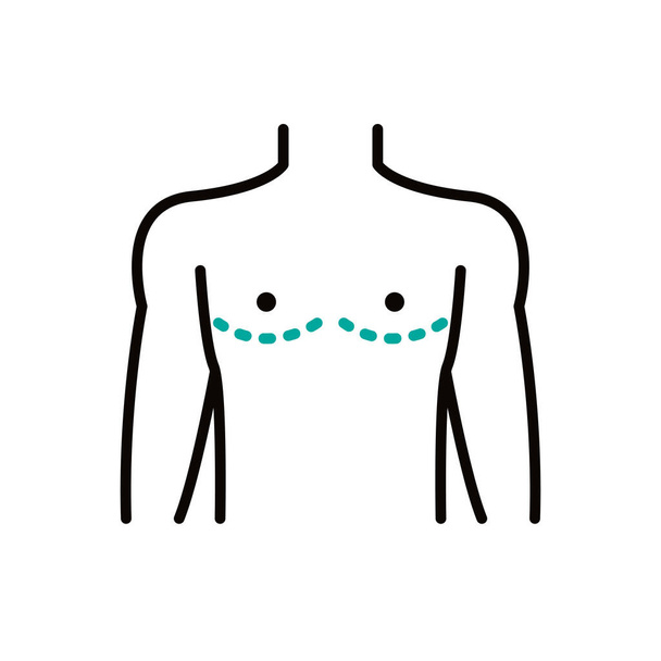 mastectomy line icon, vector simple illustration - Vector, Image