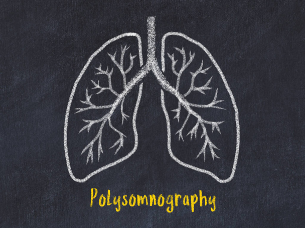 Concept of learning lung diseases. Chalk drawing of lungs with inscription - Photo, Image