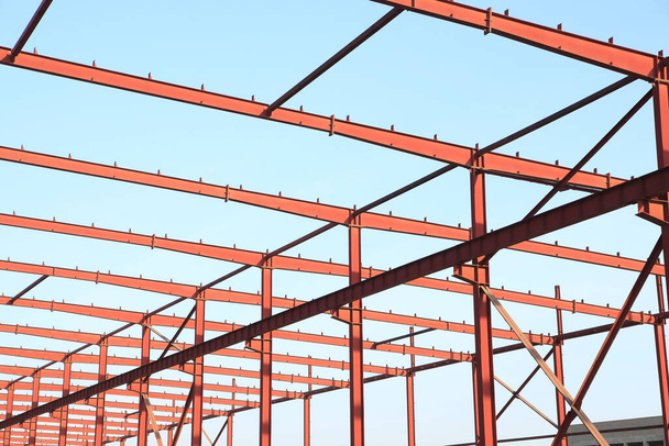 In the construction site, steel structure is under construction - Photo, Image