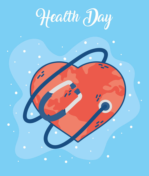 poster della celebrazione della giornata della salute con cuore e stetoscopio
 - Vettoriali, immagini