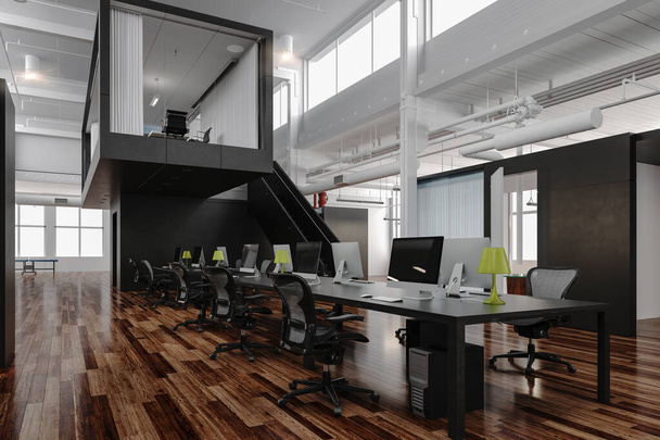 3d render of modern office interior space - Foto, Imagen