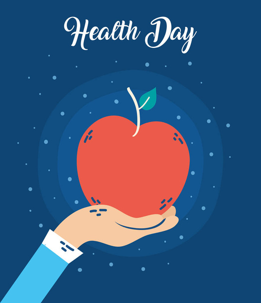 giornata di salute manifesto celebrazione con mela
 - Vettoriali, immagini