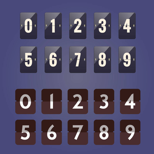 Numeric flipboard counter with 2 different style - Vettoriali, immagini