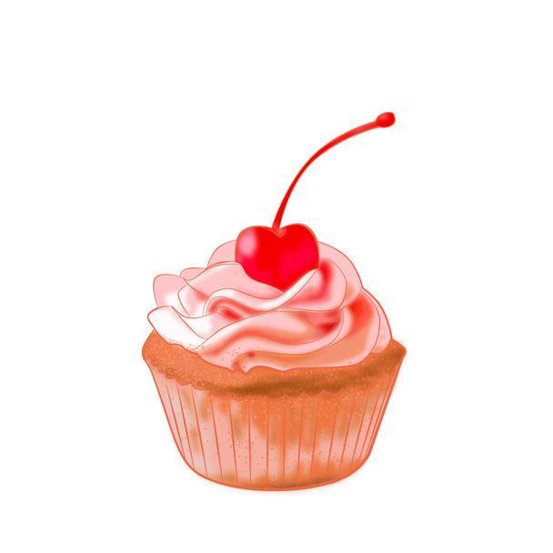 Tasty hand drawn birthday cupcake, cake day celebration - Fotó, kép