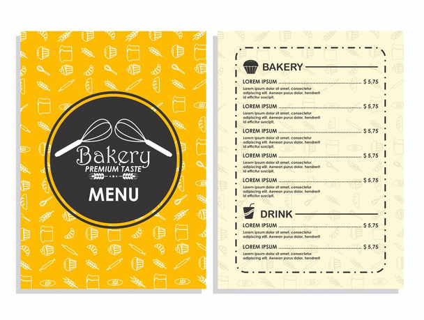 Žluté menu pekařství šablona.eps - Vektor, obrázek