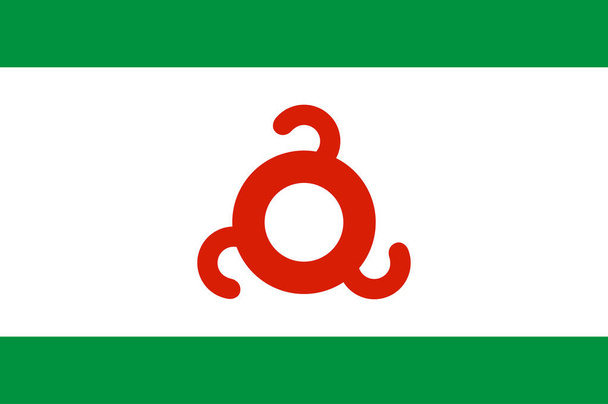 Az Inguseti Köztársaság zászlója az Orosz Föderáció szövetségi alattvalója. Vektorillusztráció - Vektor, kép